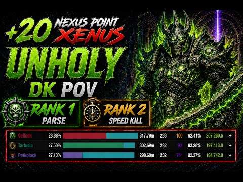 +20 Nexus Point Xenus | Unholy DK POV | Rank 1 Parse + Rank 2 Speed