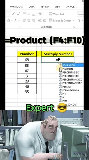 Multiply Numbers Easily with PRODUCT Formula in Excel #excel #exceltips #exceltricks #productformula