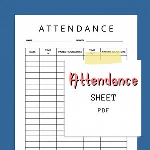 Childcare Attendance Sheet | Parents Sign in Sign out Sheet | Daycare Forms