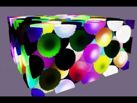 Magnetization versus time, for a dense array of core-shell particles