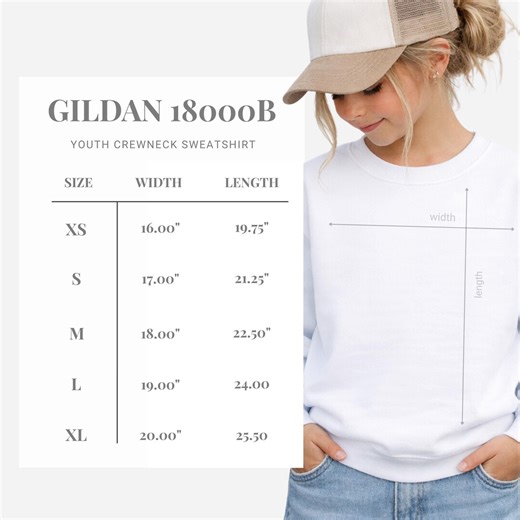 Gildan 18000B Size Chart, Digital Download - Etsy Canada