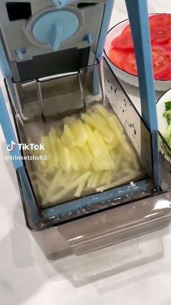 4 in 1 Multi-Function Vegetable Cutter 🔪 Chop: Effortlessly dice onions, herbs, and more in seconds. 🍅 Slice: Get perfect, uniform slices for salads and sandwiches. 🧀 Dice: Prep your veggies for soups and stir-fries with ease. 🥒 Shred: Grate cheese and veggies quickly for added flavor and texture