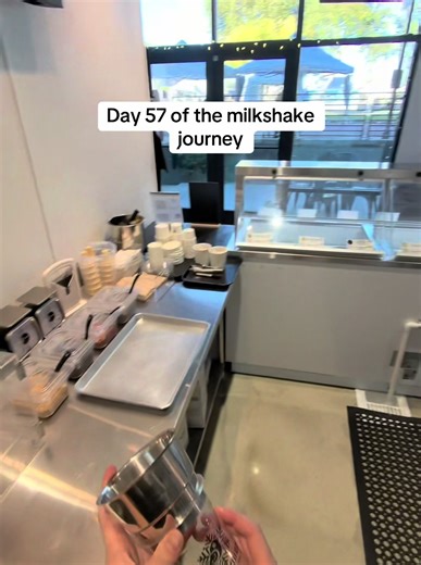 Day 57 of the milkshake journey!! 🍓 #icecreamshop #icecream #pov | Milkshake