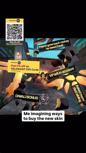 Global Esports VALORANT on Instagram: "Reminder to tag your friend and ask for the money they owe you. 🫣 No guarantees on that, but there is a guaranteed 5% discount on VALORANT Gift Cards by Amazon! (Steps and link in comments) #GlobalEsports #VALORANT #NewSkin #Amazon #DolmirsRevenge"