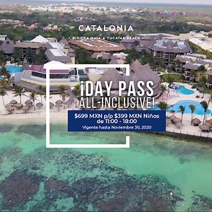 🌴😎¡Day Pass All Inclusive!😎🌴 Ven a #CataloniaRivieraMaya a nuestro fabuloso day pass $699.00 adultos y $399.00 niños de 6 a 12 años -Horario 11:00 a 18:00 hrs. *Promoción exclusiva para Nacionales y residentes 🇲🇽 *Vigente hasta el 30 de Noviembre 2020 | Catalonia Riviera Maya Resort & Spa