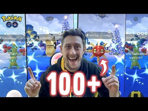 SHINY Costume SUDOWOODO TWICE! Boosted Shiny Lunatone & Solrock CELESTIAL Research Day! (Pokemon GO)