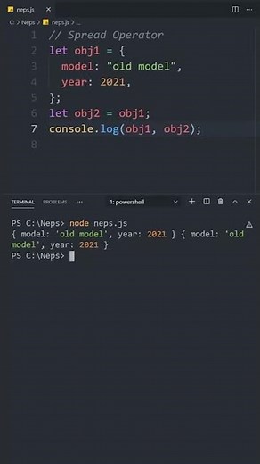 Javascript | Spread operator in action. #Shorts