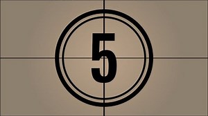 Video temporizador de cuenta regresiva 5 segundos de animación estilo proyector retro de diez a cero, en 4k, estilo retro vintage de cuenta regresiva animada.