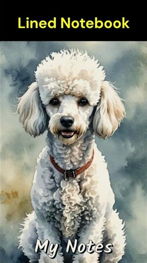 White Poodle Dog Lined Notebook | 110 Pages | 6×9