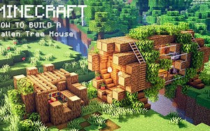 Minecraft建筑（如何盖一间倒下的树屋） How To Build a Fallen Tree House