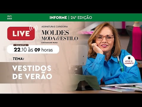 🔴 AULA SOBRE MODELAGEM DE VESTIDOS: CURADORIA MOLDES MODA E ESTILO COM MARLENE MUKAI
