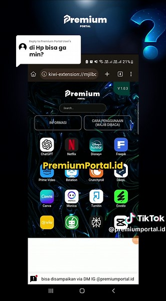 Cara Mengakses Premium Portal di HP dengan Kiwi Browser