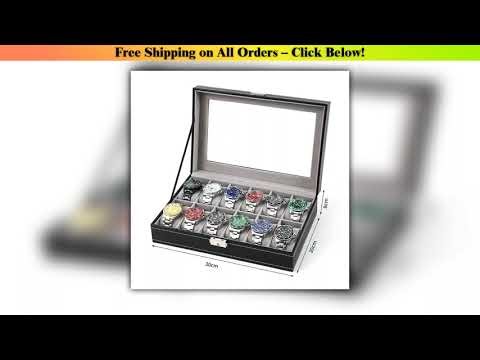 Watch Boxes 2345681012 Girds Cases Storage Boxes Watch Organizer Case PU Leather Watch Display Jewe