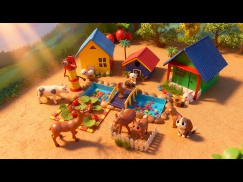Making Playset Farm Animals | Diorama with Animals including Cat, Dog, Cow, Rabbit and Sheep | DIY