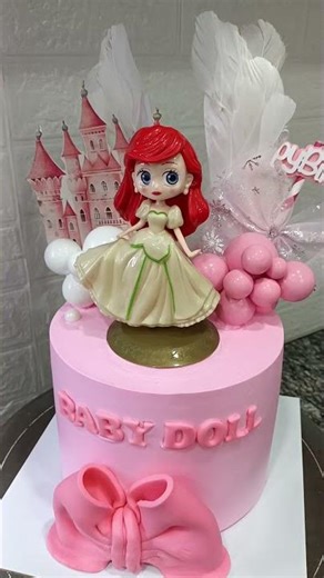 1 kg cake pink icing doll cake video #shatrudhancake #cake #cakeseries