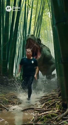 Chased by a Dinosaur in a Bamboo Forest! 🦖 (AI Video)