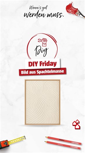 BAUHAUS Österreich on Instagram: "DIY – Bild aus Spachtelmasse 🔨✨ Mit Spachtelmasse entsteht ein einzigartiges Kunstwerk mit spannender Struktur und Tiefe. 🤍 Der selbst gebaute Holzrahmen macht das Bild zu einem echten Unikat und setzt moderne Akzente. 🪵Perfekt für alle, die minimalistisches Design und kreatives Handwerk lieben. Schritt-für-Schritt-Anleitung: 🛠️ 1. Holzleisten zusägen 2. Kanten abschleifen 3. Holzleisten auf Platte kleben 4. Muster mit Spachtel einarbeiten Teile dein Ergebn