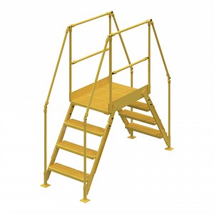 Vestil 23 1/2" x 24" 4-Step Steel Crossover Ladder COL-4-36-14 - 500 lb. Capacity