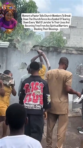 Moment a Pastor Tells Church Members To Break Down The Church Fence As a Symbol Of Tearing Down Every Wall Of Jericho. | Me & My Kids