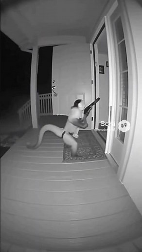 😱 MONKEY with a GUN Breaks In! (Security Cam Footage) 🚨 Wait For The Twist! #Sora #AIVideo #Viral