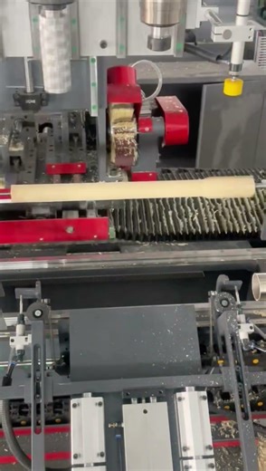 Automatic feeding CNC wood lathe for multi process machining of wooden table legs! #cnc #woodlathe