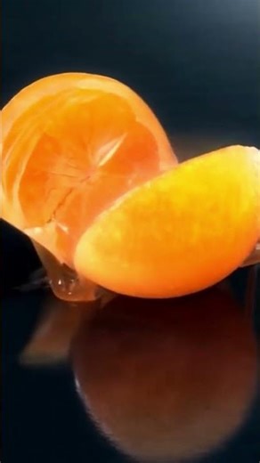 Satisfying ASMR: Slicing a Glowing Translucent Orange 🍊✨