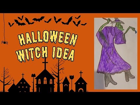 Halloween Witch Drawing Step By Step | Simple Witch Drawing Tutorial