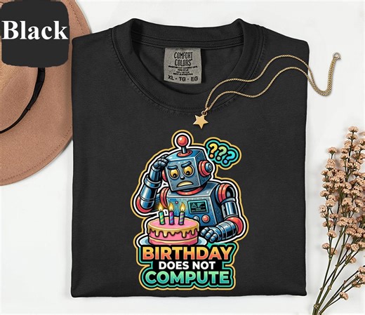 Funny Robot Birthday Shirt, Birthday Does Not Compute T-shirt, Programmer Birthday Gift - Etsy
