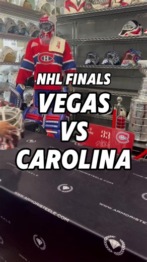 Four masks from the 2026 Stanley Cup Final teams, all in one place. 🏆🏒 Carolina vs. Vegas: which masks are you choosing?