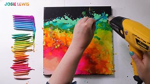 2.5K views · 75 reactions | In this video tutorial I used Crayola crayons, a black 12 X 12 canvas, and a heat gun to make MAGIC. I call it "The Fire Rainbow". | Josie Lewis Art | Facebook