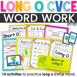 Long O CVCe Word Work - Long Vowel O Activities for Literacy Centers