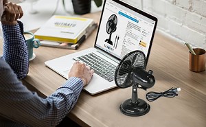 Watch AirArtDeco 5 Inch Desk USB Fan, Oscillating Desktop USB Fan on Amazon Live