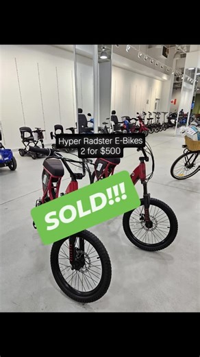 EZ⚡️RIDES | JUST SOLD!!✅ A lucky customer just seized an incredible offer on these two Hyper Radster E-Bikes: Just $500 for both marked down from... | Instagram