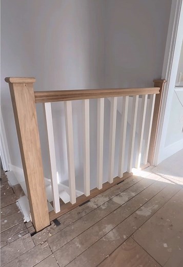 Install Oak Balustrade with Modern Square Spindles