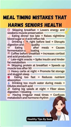 12 Meal Timing Mistakes That Damages Seniors Health 🍴
