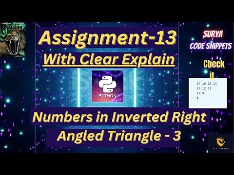 Assignment 13 | Inverted Angle Triangle -3 | CCBP | NxtWave | #python #code|#nxtwave #idp