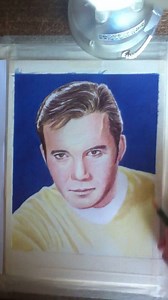 My latest coloured pencil drawing, William Shatner as Captain Kirk from Star Trek. Set pencils to stun? Mike's Star Art | Mike's Star Art