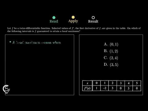 2024 AP Calc BC Question 7 - Intermediate Value Theorem and Local Extrema
