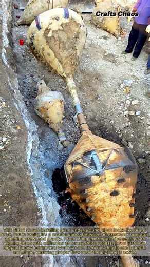 Heavy Equipment Power: Excavator Masterfully Lifts & Sets Massive Underground Pipes