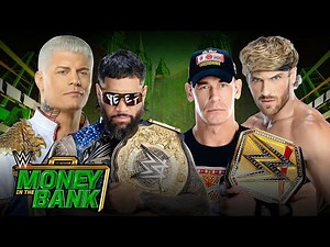 Jey Uso & Cody Rhodes vs John Cena & Logan Paul Full Match WWE Money in the Bank 2025 Highlights