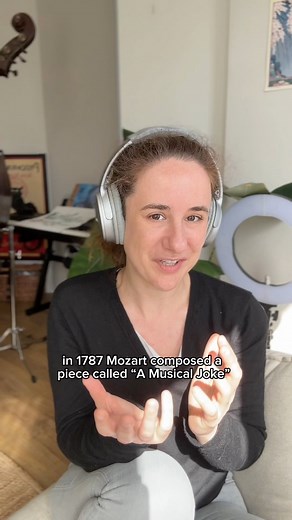Mozart’s “A Musical Joke” is exactly what it sounds like: a parody of bad music. He wrote it to make fun of bad composers..and he did it brilliantly. #Mozart #musicjokes | Anne- Gabrièle Douce Pianist Bassist