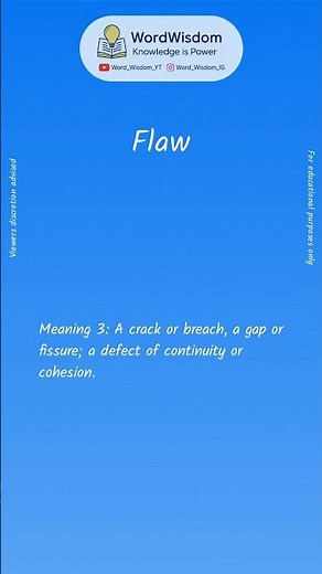 What does "Flaw" mean? | English vocabulary shorts | #flaw #wordwisdom