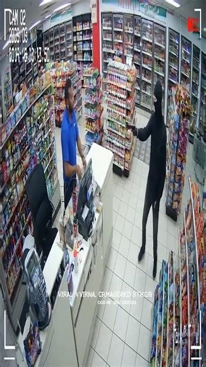 CCTV Captures Armed Robbery Attempt Inside Store 🚨 |#shorts #cctv #cctvcamera