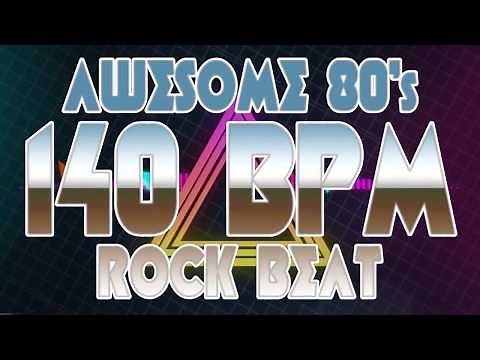 140 BPM - Awesome 80's Hard Rock Beat - 4/4 Drum Track - Metronome - Drum Beat