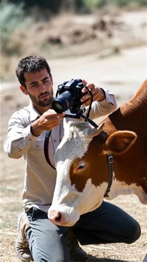 Cow's Eye View: Life Through a Camera on a Cow's Head! 🐄🎥 # cow #cow #cowparade #housecow #cowpalace