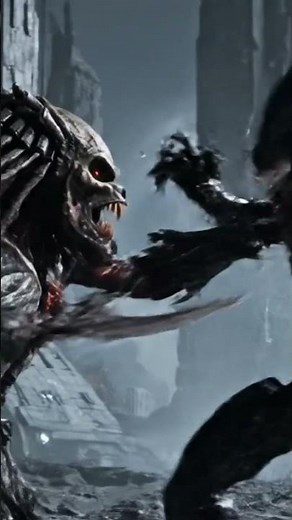 Predator vs Alien fight scene