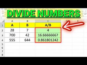 How to Divide Numbers in Excel