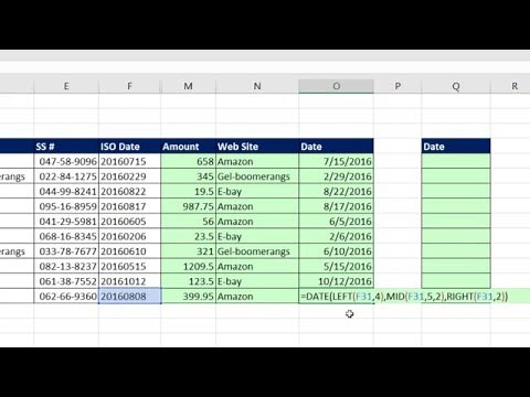 Highline Excel 2016 Class 08: Text Formulas and Text Functions to Join and Extract Data
