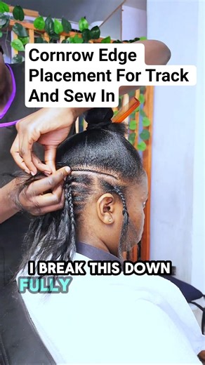 Cornrow Edge Placement for Track and Sew In