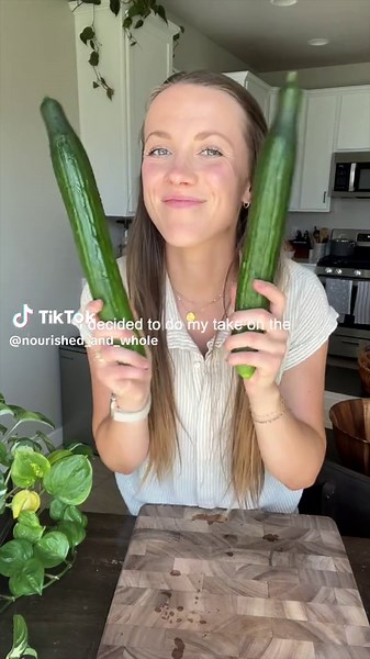 🥒this is my take on the viral “eat a whole cucumber in one sitting” trend! it’s inspired by some life-changing cucumbers we had in Taiwan. 🌶️sweet, spicy, herby, everything. made with simple, real food ingredients :) you’ll love!! Cucumber Salad🥒 Recipe: Serves 2-4 Ingredients 2 hothouse cucumbers, cut into coins 1 lime, juiced 1 garlic clove, minced 1-2 thai chilis (if you don’t like spice, do 1 chili and scrape out all the seeds!), chopped 1/4 c thai basil, chopped 1/4 c rice vinegar 3-4 tb